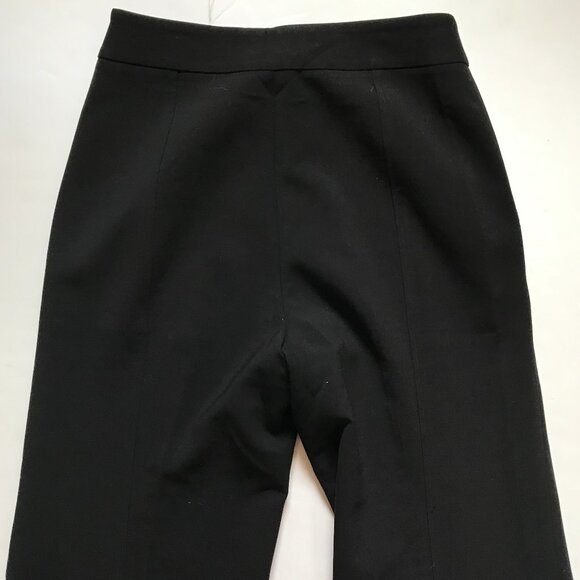 Carolina Herrera Diane High Rise Wide Leg Pants Womens 10 Black Virgin Wool - Picture 12 of 13